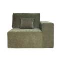Modulo sinistra 1 posto per divano in tessuto con cuscini
