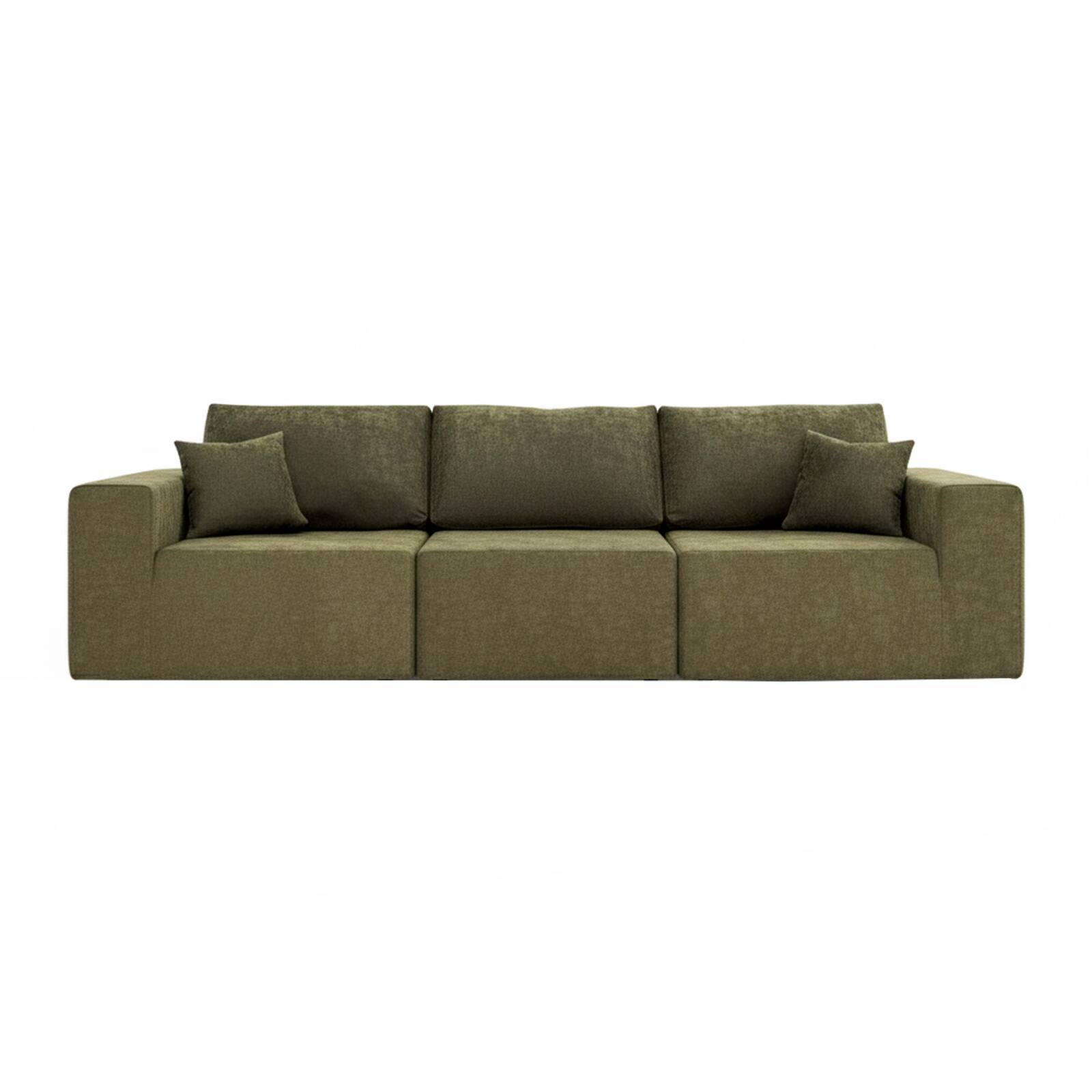 Divano 3 posti in tessuto con cuscini
