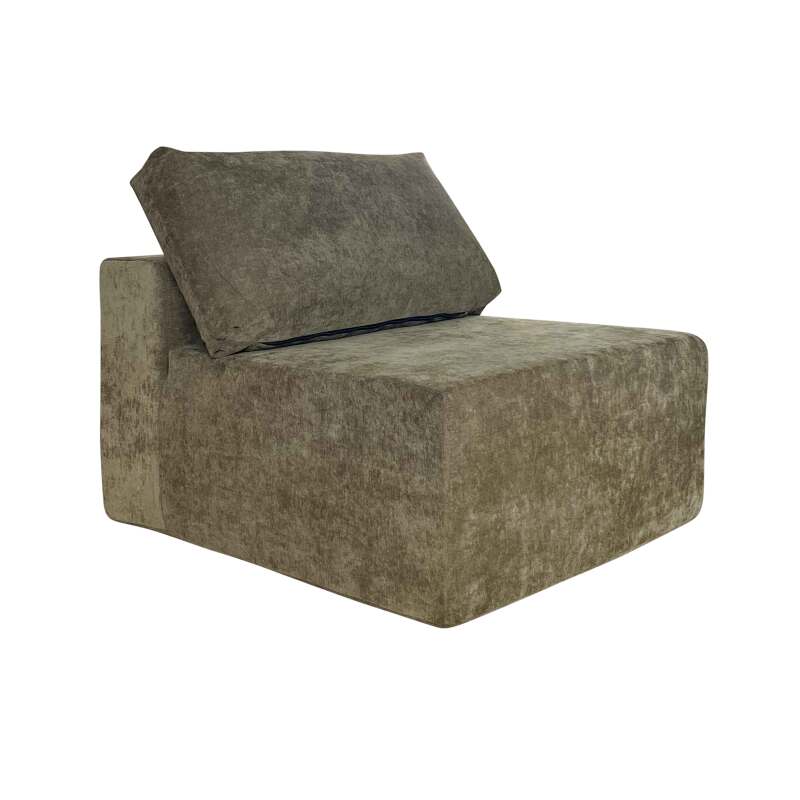 Divano angolare 5 posti in tessuto con chaise longue  e cuscini (3/7)