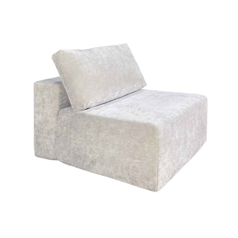 Divano angolare 5 posti in tessuto con chaise longue e cuscini