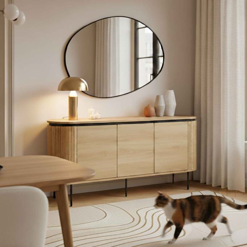 Buffet effetto legno 3 ante 160 cm (6/7)