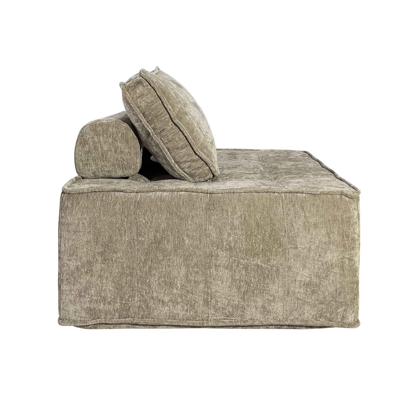 Divano modulare 3 posti in tessuto con cuscini Divano modulare 3 posti in tessuto con cuscini