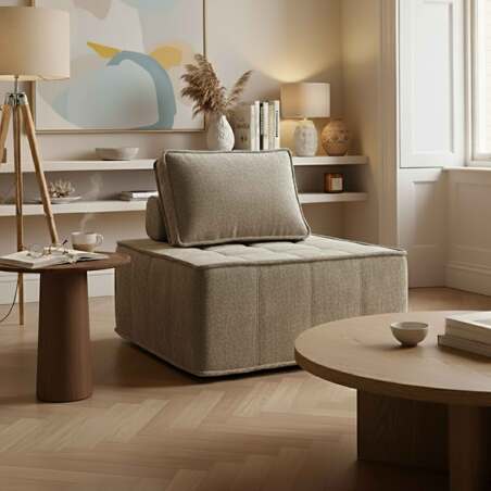 Poltrona in tessuto per divano modulare con cuscino