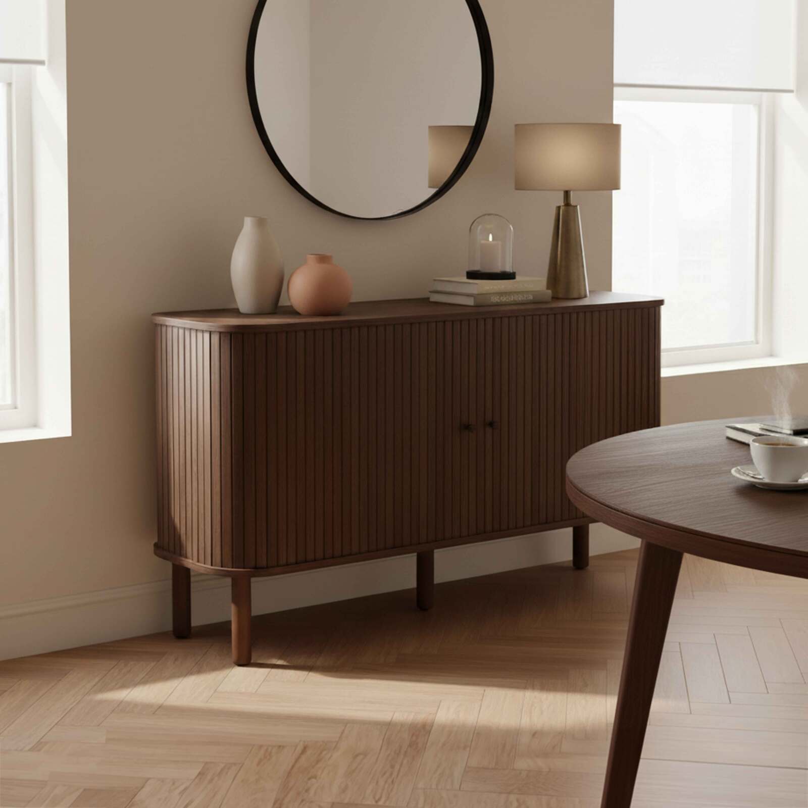 Buffet effetto legno 2 ante 140 cm stile boho