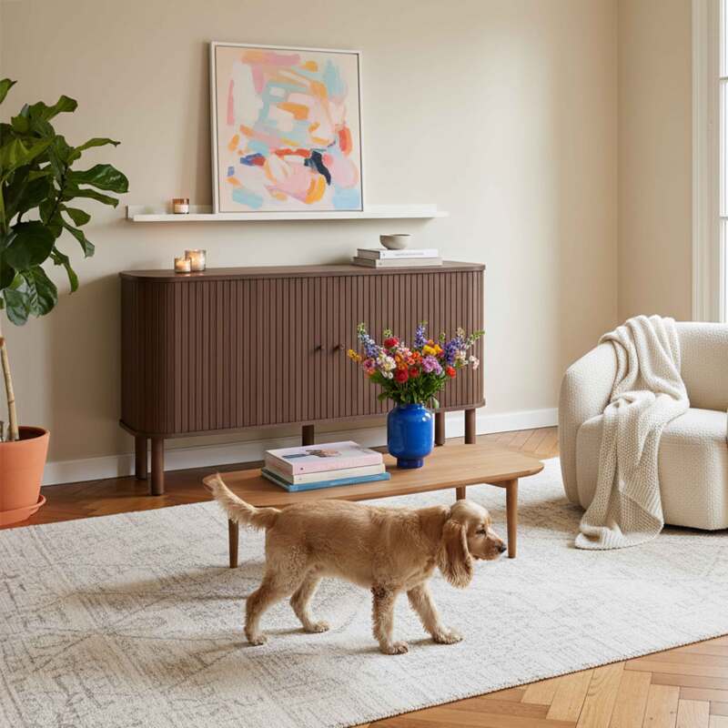 Buffet effetto legno 2 ante 140 cm stile boho