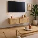 Mobile TV sospeso effetto legno chario 108 cm stile boho