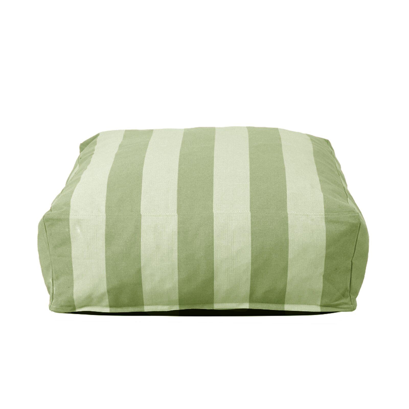 Pouf a righe per divano modulare da esterno