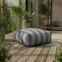 Pouf a righe per divano modulare da esterno