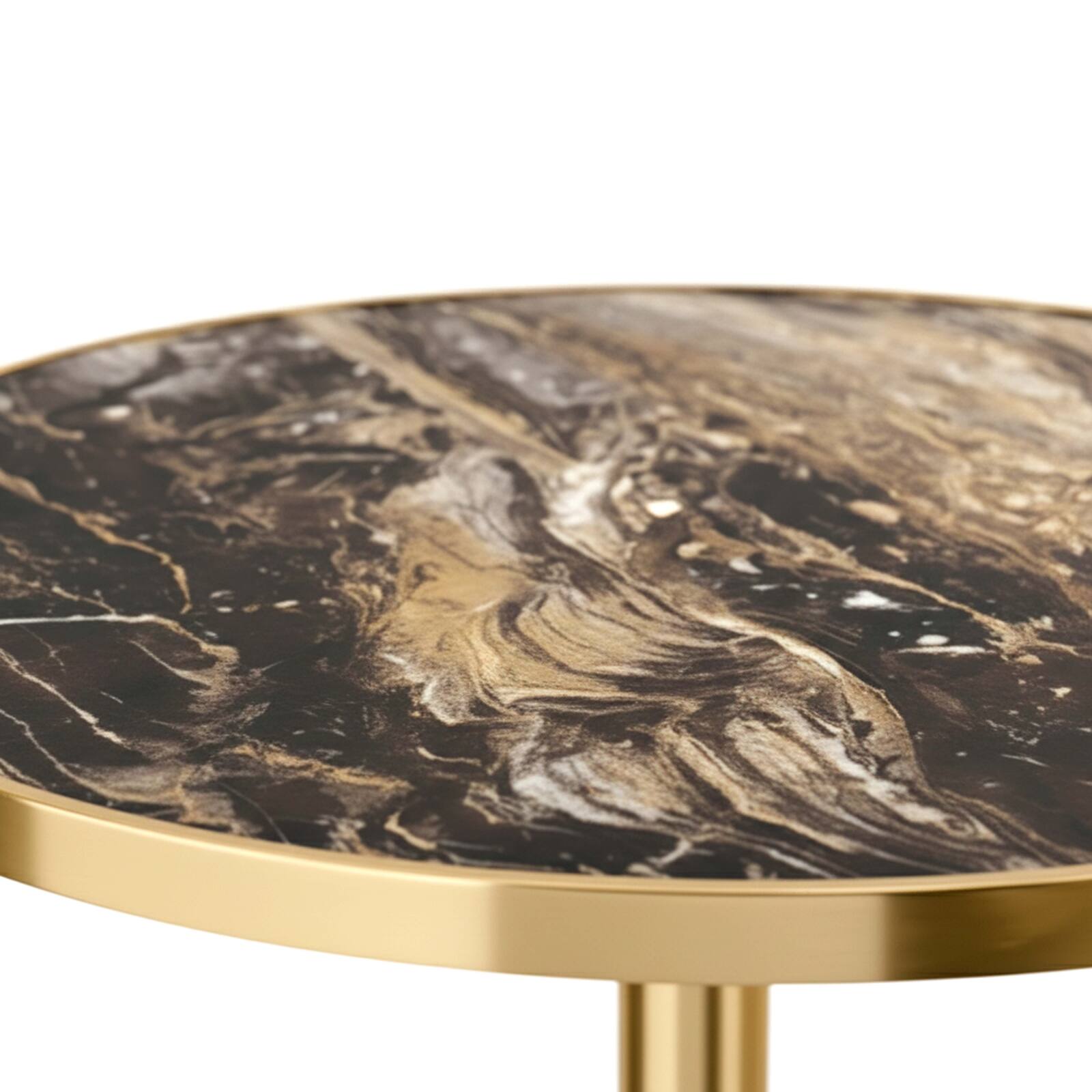 Piano tavolo in multistrato con rivestimento in laminato e bordi in alluminio ⌀60 cm