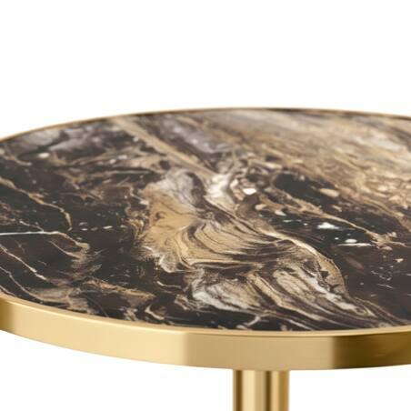 Piano tavolo in multistrato con rivestimento in laminato e bordi in alluminio ⌀60 cm (3/7)