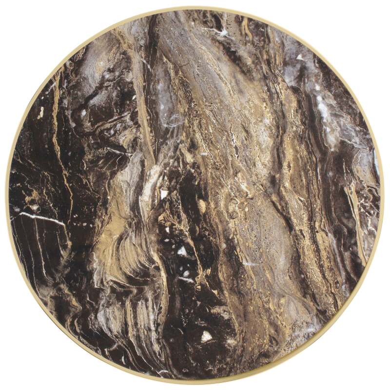 Piano tavolo in multistrato con rivestimento in laminato e bordi in alluminio ⌀60 cm