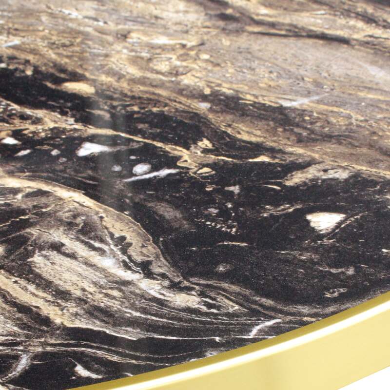 Piano tavolo in multistrato con rivestimento in laminato e bordi in alluminio ⌀60 cm (6/7)