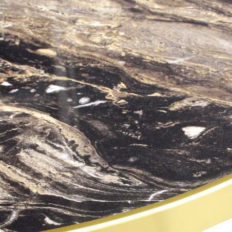 Piano tavolo in multistrato con rivestimento in laminato e bordi in alluminio ⌀60 cm (6/7)