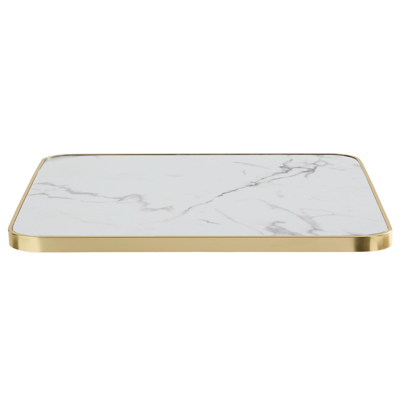 Piano del tavolo in laminato 70x70 cm con bordi in alluminio