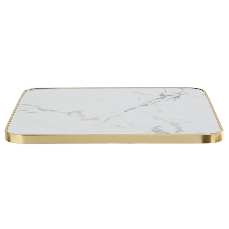 Piano del tavolo in laminato 70x70 cm con bordi in alluminio