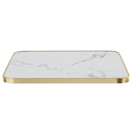 Piano del tavolo in laminato 70x70 cm con bordi in alluminio