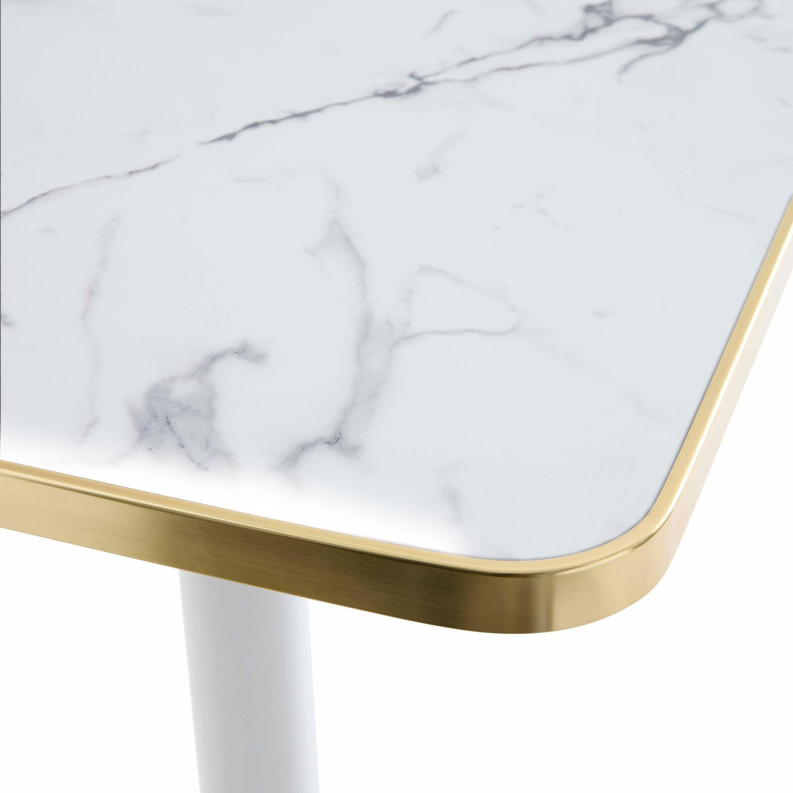 Piano del tavolo in laminato 70x70 cm con bordi in alluminio