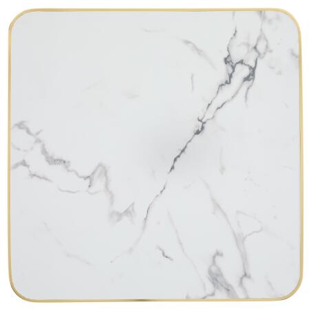 Piano del tavolo in laminato 70x70 cm con bordi in alluminio (3/7)