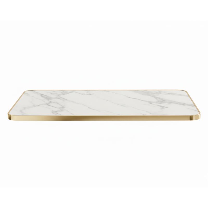Piano del tavolo in laminato 120x60 cm con bordi in alluminio