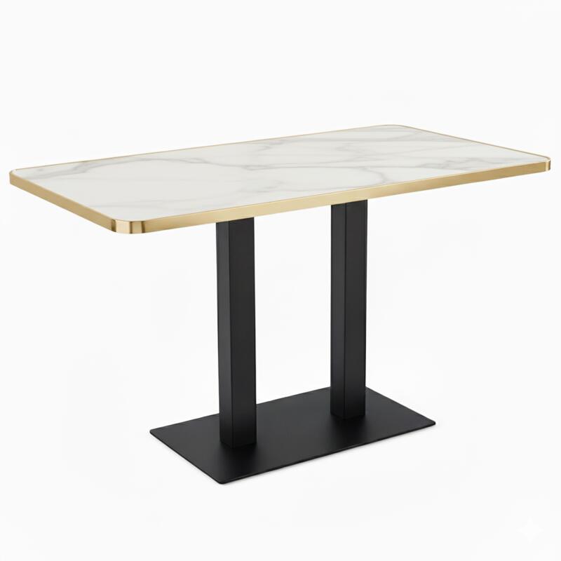 Piano del tavolo in laminato 120x60 cm con bordi in alluminio