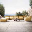 Divano modulare da esterno 7 posti con 5 poltrone, 1 poltrona angolare, 1 chaise longue e 1 pouf