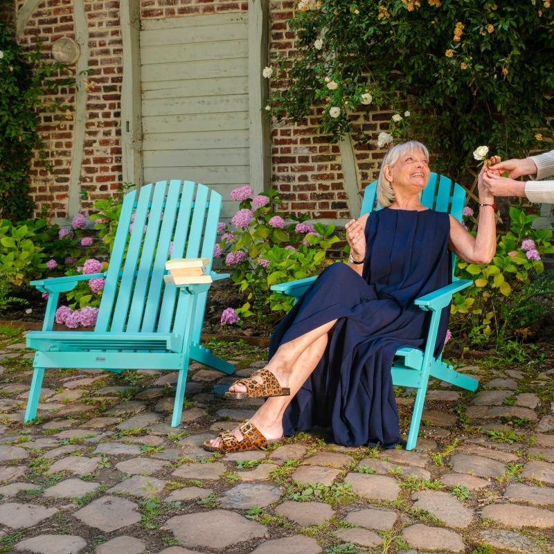 Set di 2 sedie sdraio reclinabili in legno di eucalipto FSC® con 3 posizioni di reclinazione