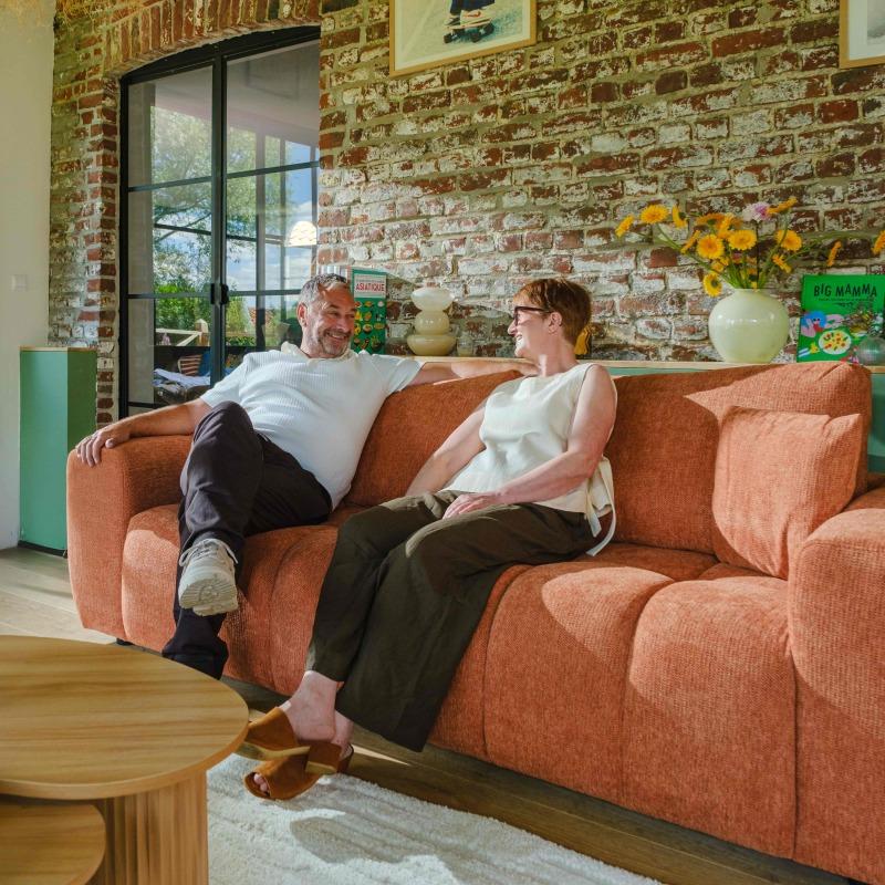 Divano 3 posti in tessutocon cuscino (7/9)