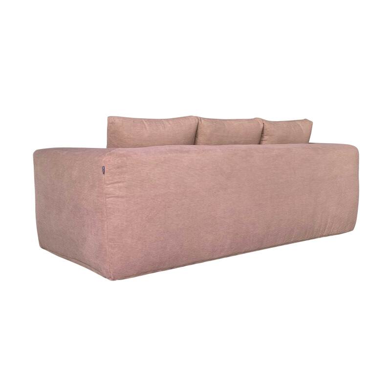Divano 3 posti in tessuto a coste con cuscini (4/6)