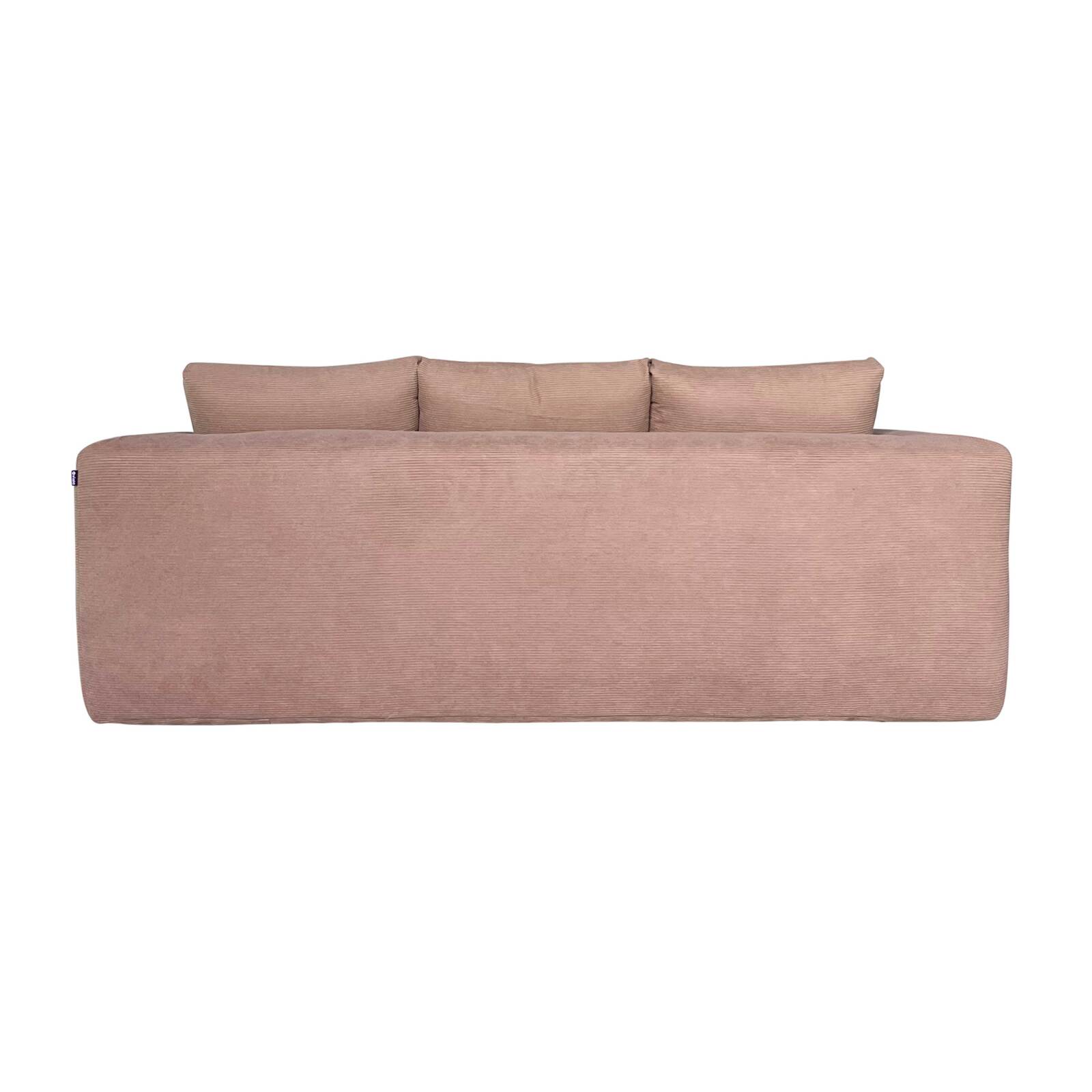 Divano 3 posti in tessuto a coste con cuscini