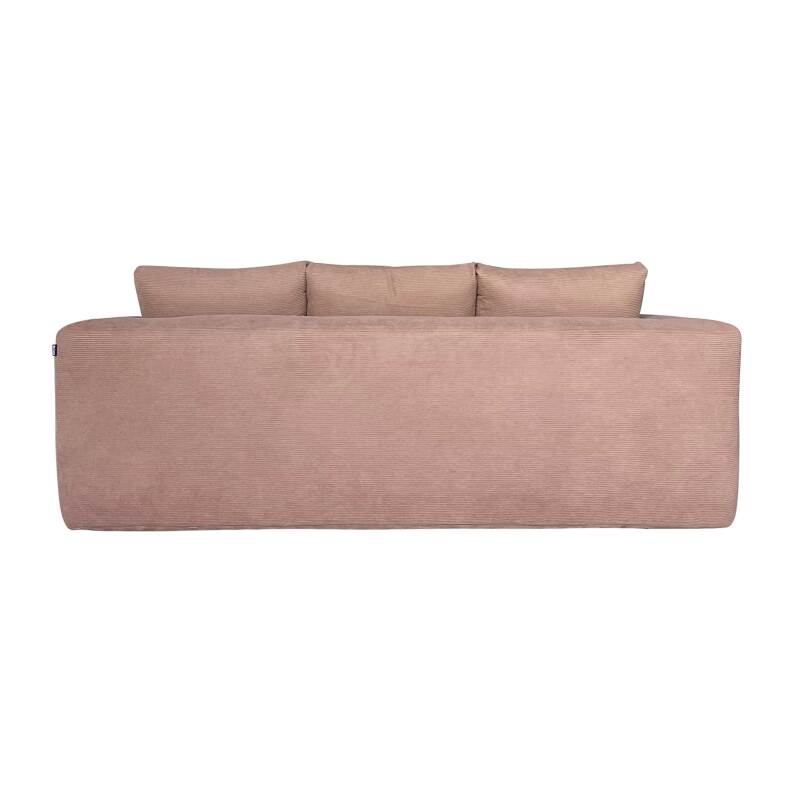 Divano 3 posti in tessuto a coste con cuscini (3/6)