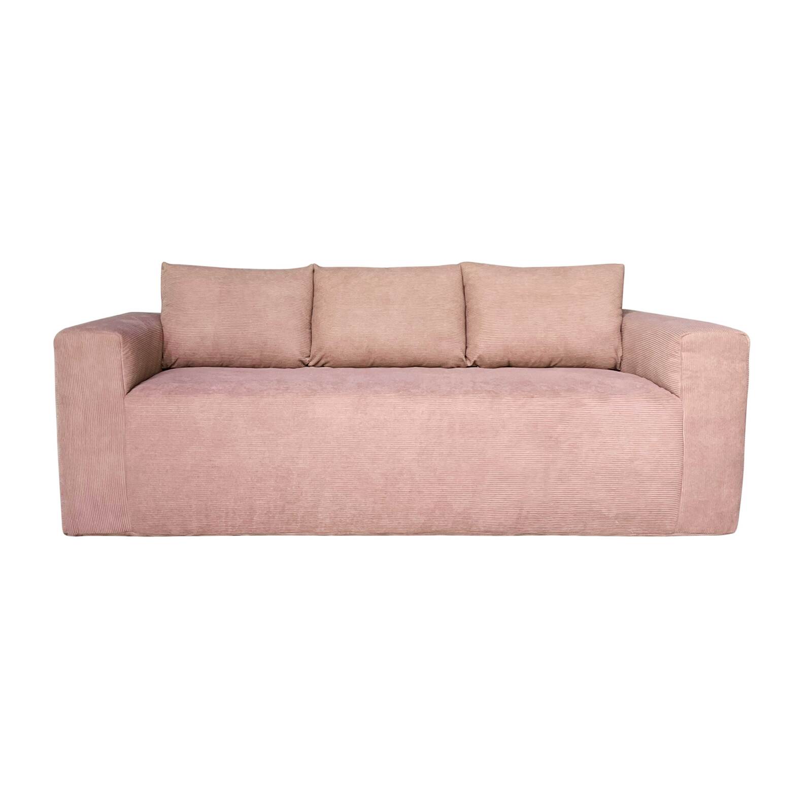 Divano 3 posti in tessuto a coste con cuscini