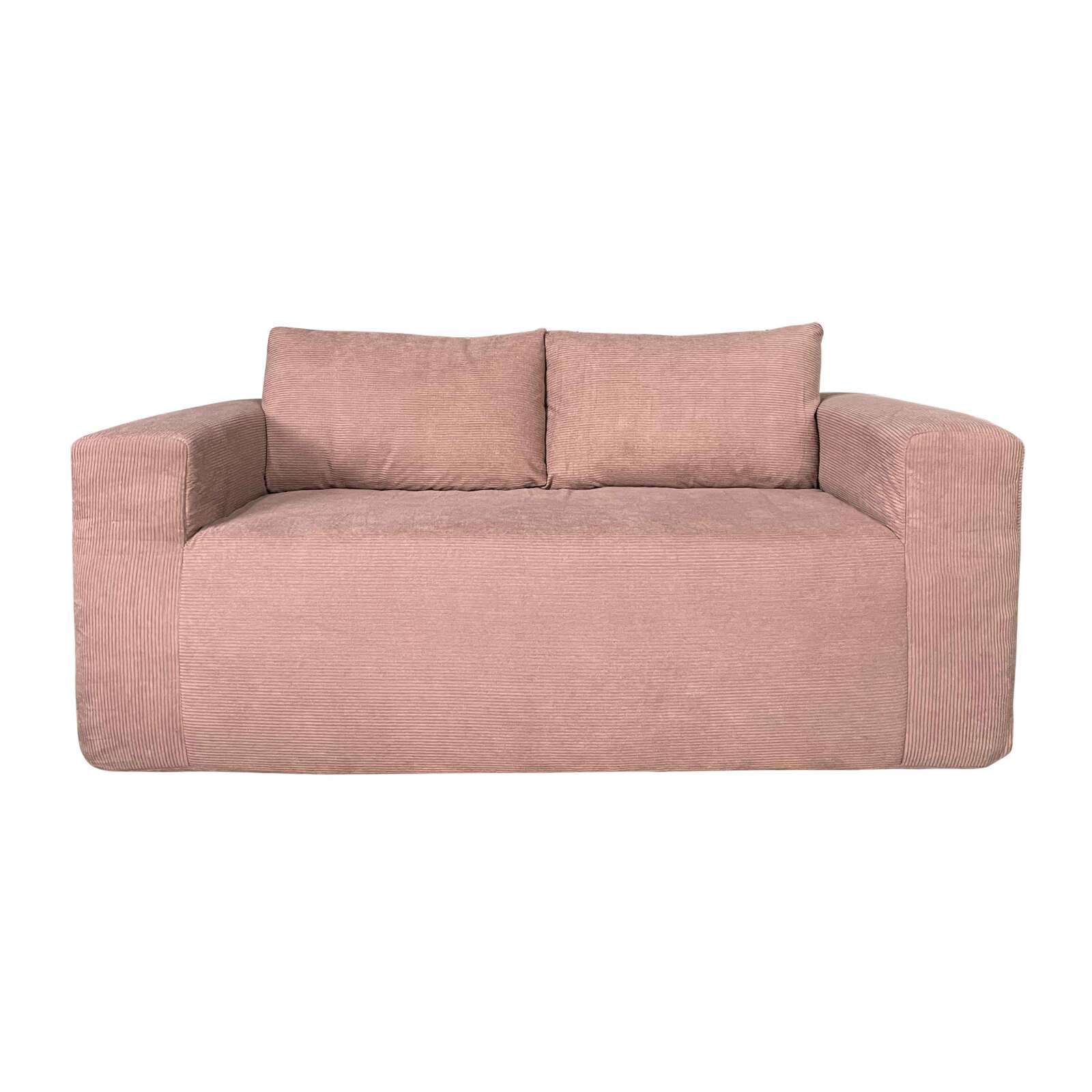 Divano 2 posti in tessuto a coste con cuscini