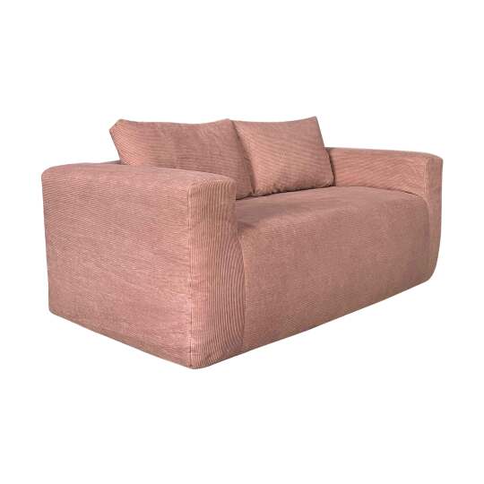 Divano 2 posti in tessuto a coste con cuscini | Oviala