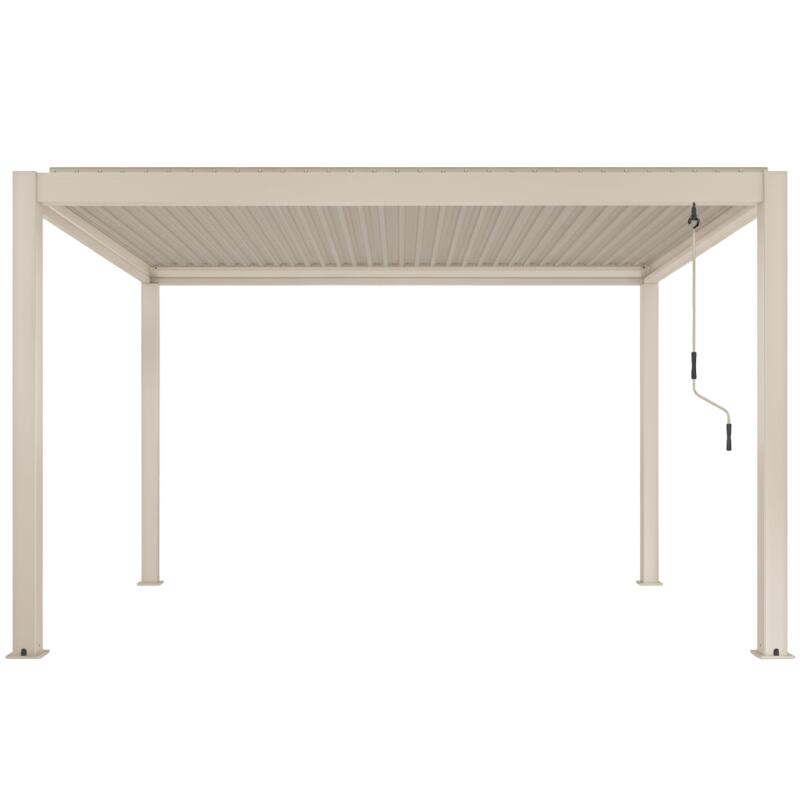 Pergola bioclimatica 4x3 m autoportante manuale in alluminio crema