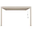 Pergola bioclimatica 4x3 m addossata manuale in alluminio crema
