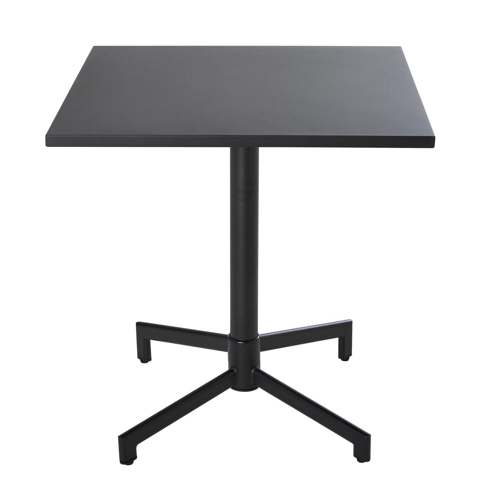 Tavolo da giardino quadrato reclinabile in metallo per 4 persone 70x70 cm