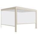 Pergola bioclimatica 4x3 m motorizzata in alluminio crema con illuminazione a LED e con tenda
