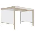 Pergola bioclimatica 4x3 m motorizzata in alluminio crema con illuminazione a LED e con tenda
