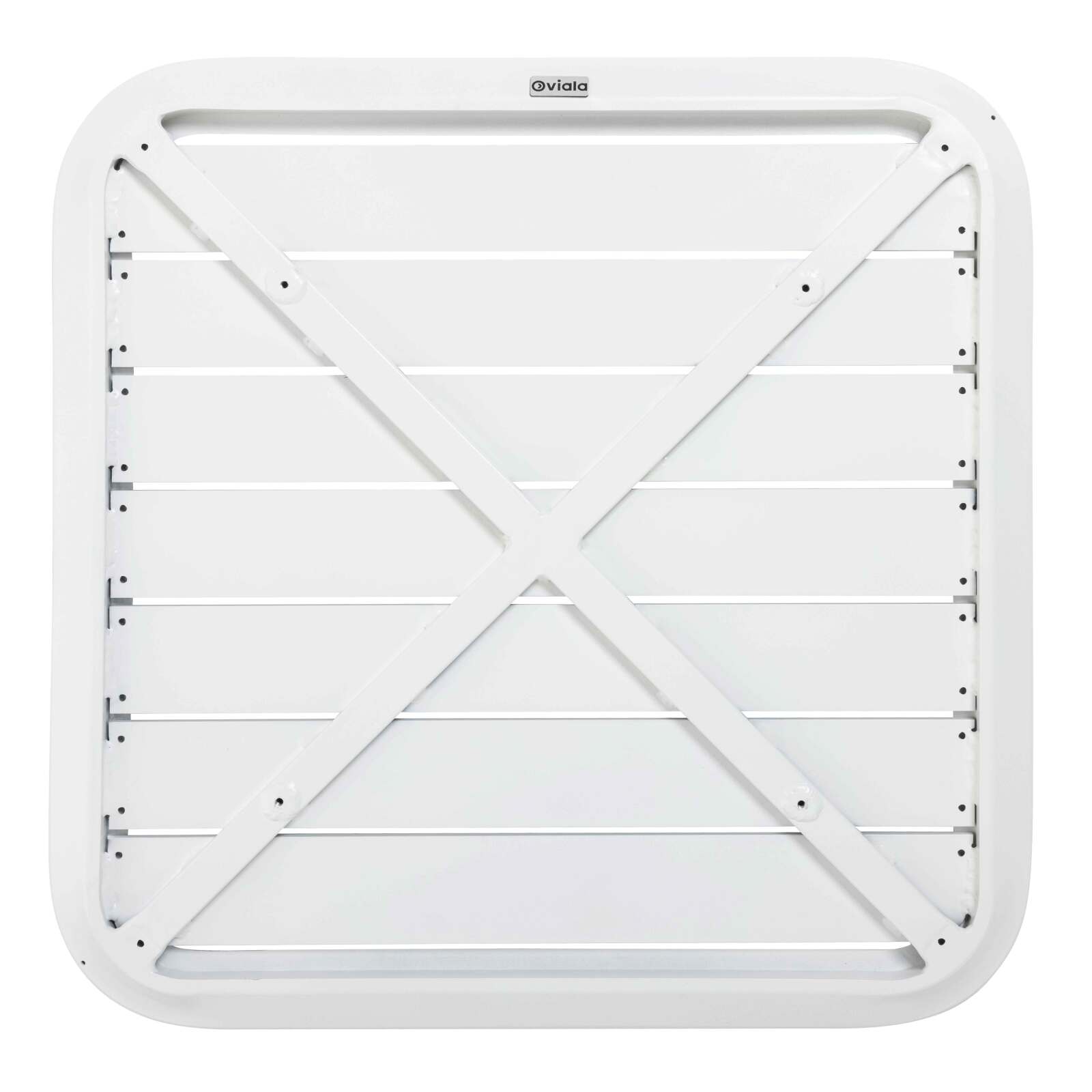 Piano tavolo da terrazza quadrato 70 x 70 cm in alluminio