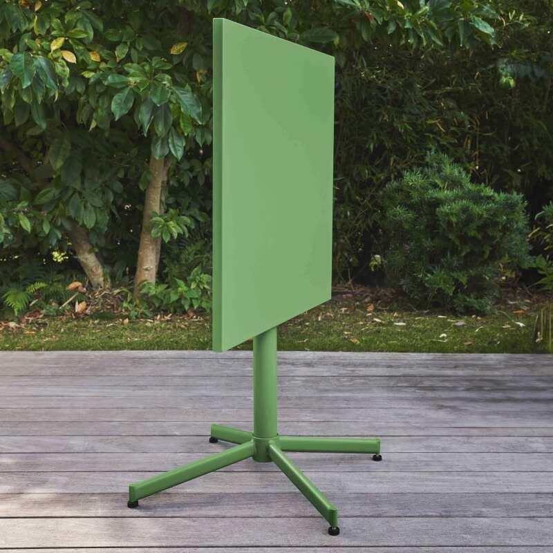 Tavolo da giardino quadrato reclinabile in metallo per 4 persone 70x70 cm