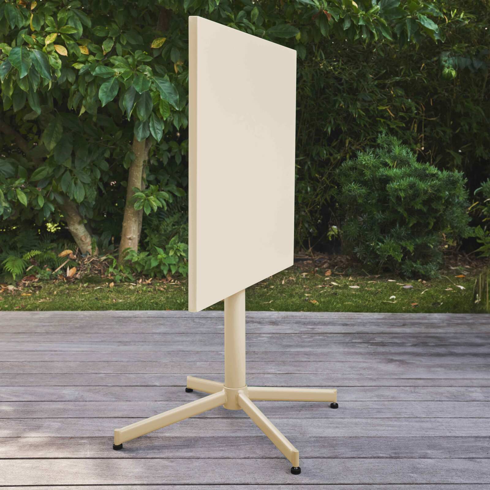 Tavolo da giardino quadrato reclinabile in metallo per 4 persone 70x70 cm