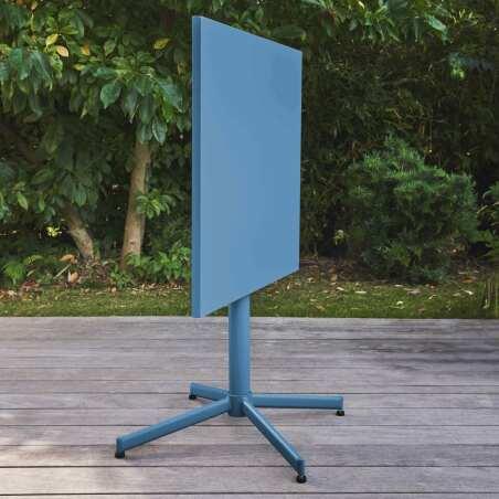 Tavolo da giardino quadrato reclinabile in metallo per 4 persone 70x70 cm (2/8)