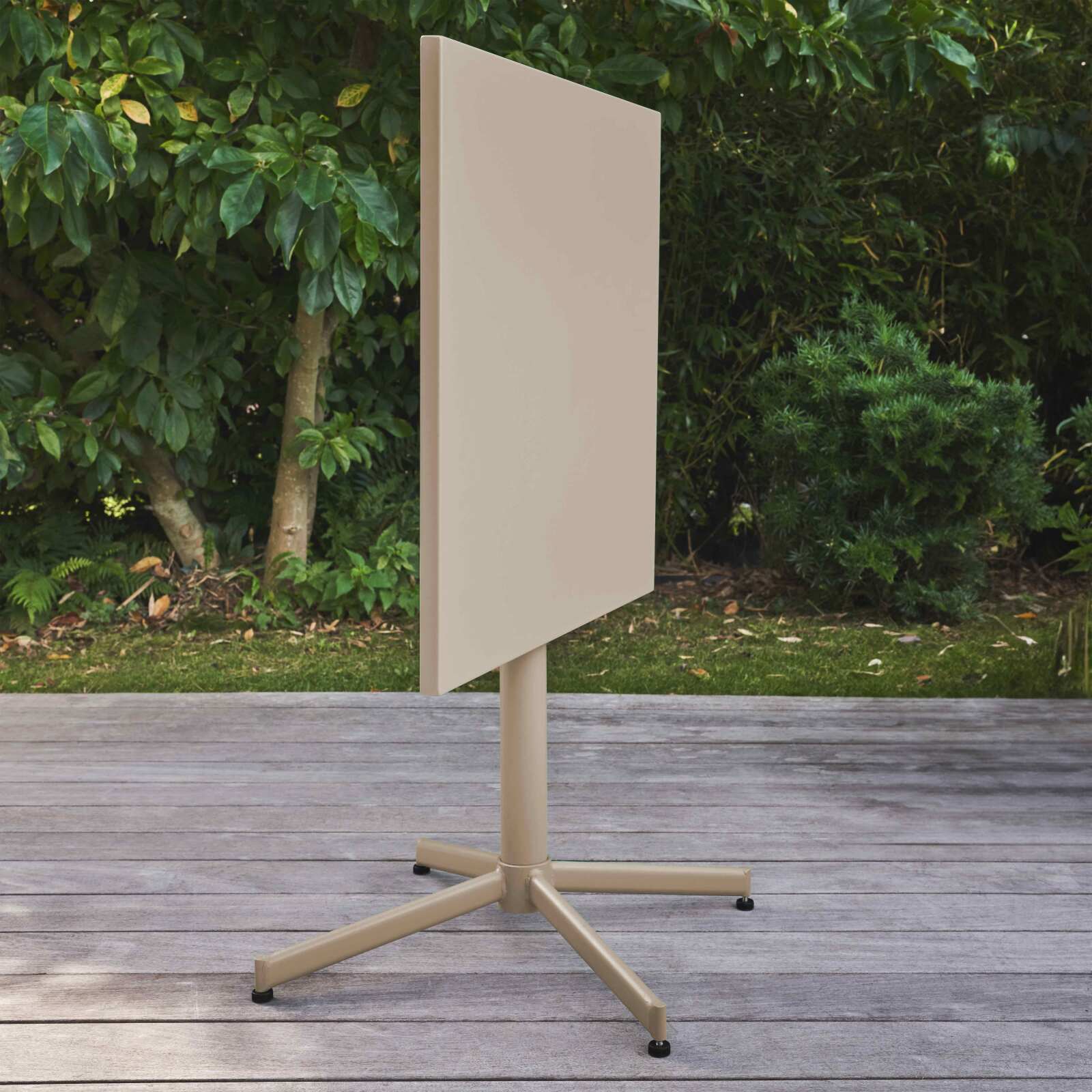 Tavolo da giardino quadrato reclinabile in metallo per 4 persone 70x70 cm
