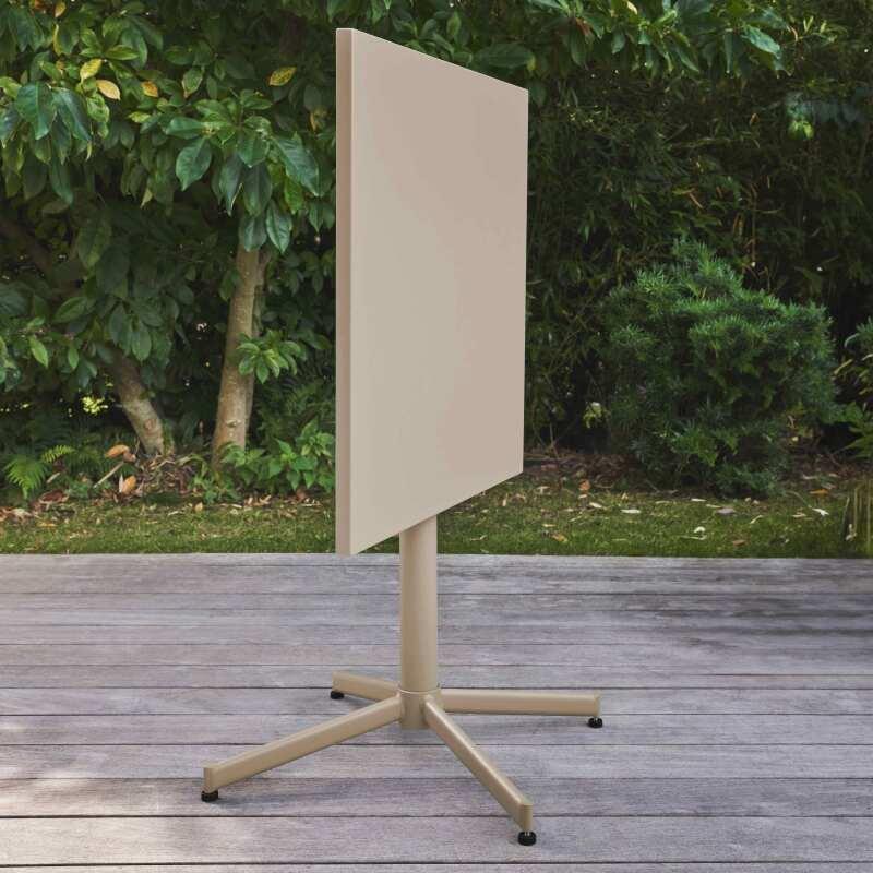 Tavolo da giardino quadrato reclinabile in metallo per 4 persone 70x70 cm (2/8)