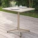 Tavolo da giardino quadrato reclinabile in metallo per 4 persone 70x70 cm