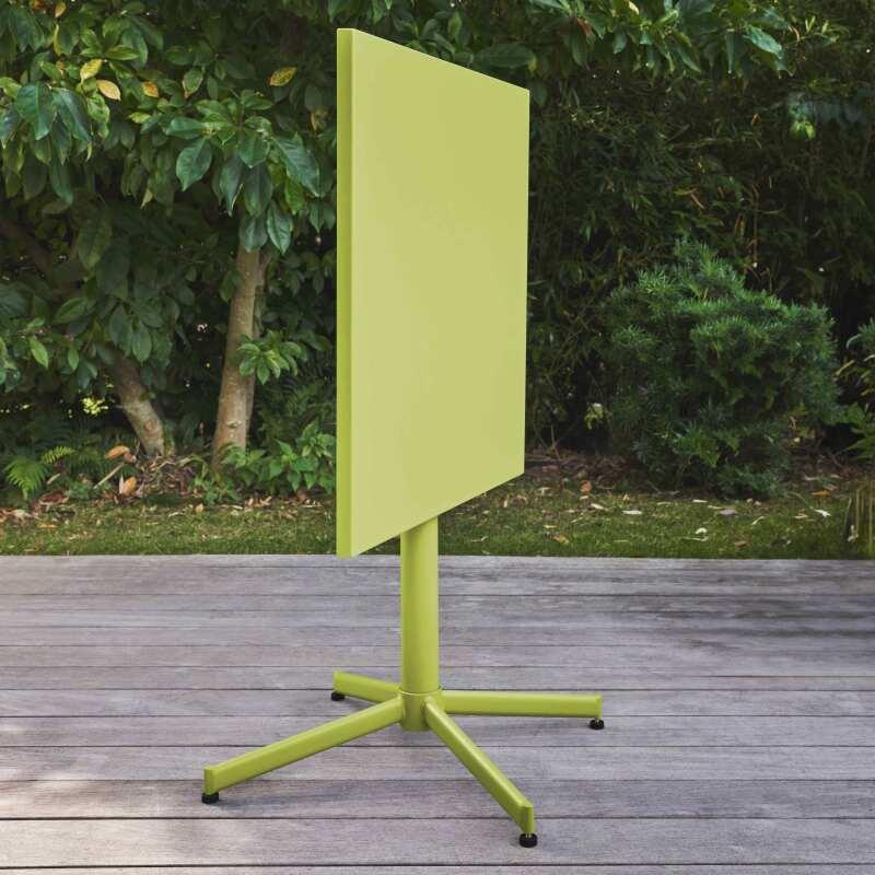 Tavolo da giardino quadrato reclinabile in metallo per 4 persone 70x70 cm (2/8)