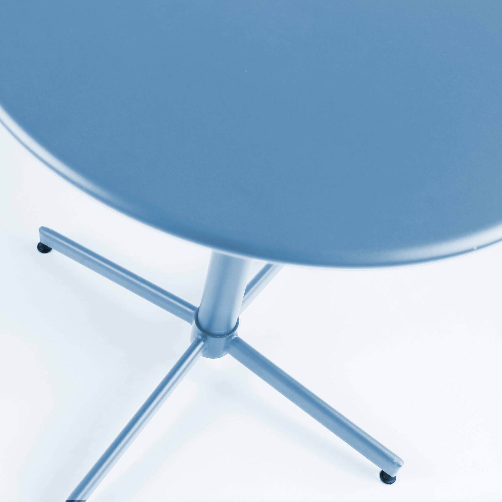 Tavolo da giardino bistrot rotondo reclinabile in metallo per 4 persone Ø70x72 cm 