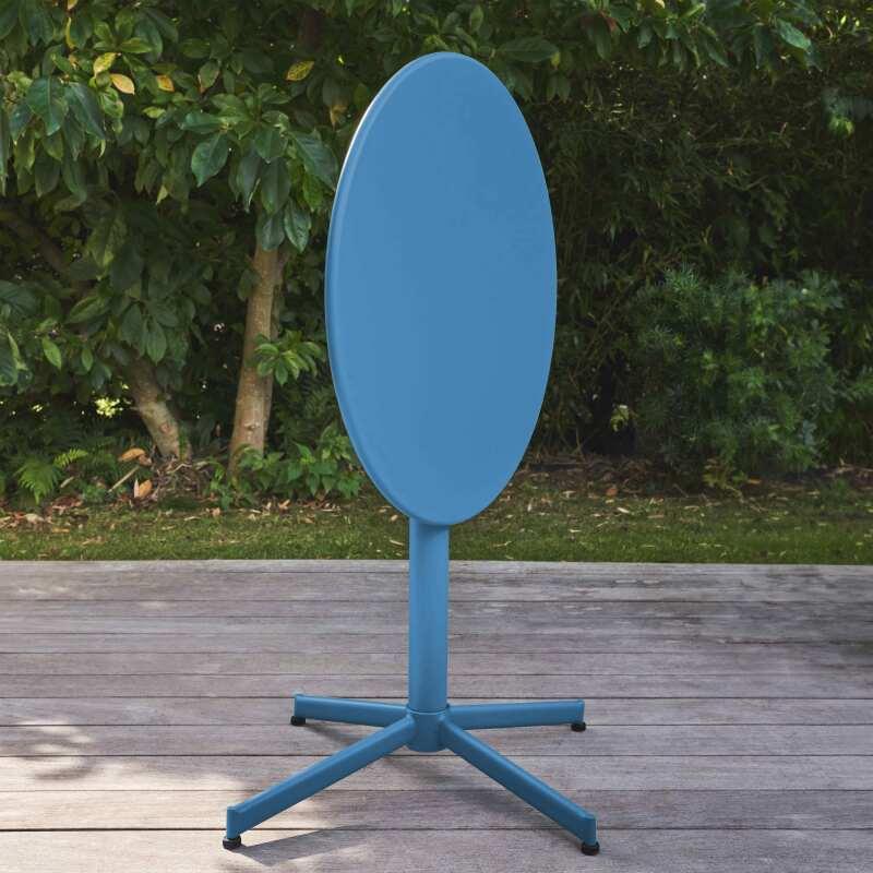 Tavolo da giardino bistrot rotondo reclinabile in metallo per 4 persone Ø70x72 cm  (2/7)
