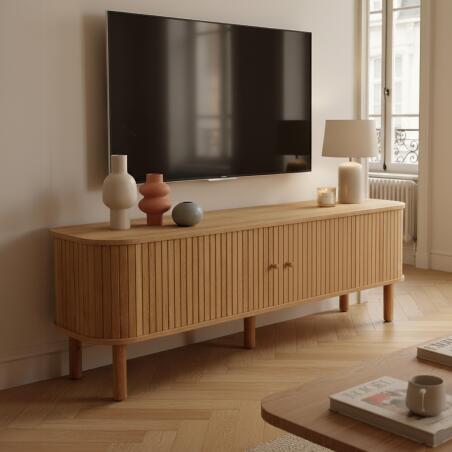Mobile TV in effetto legno 150 cm stile scandinavo