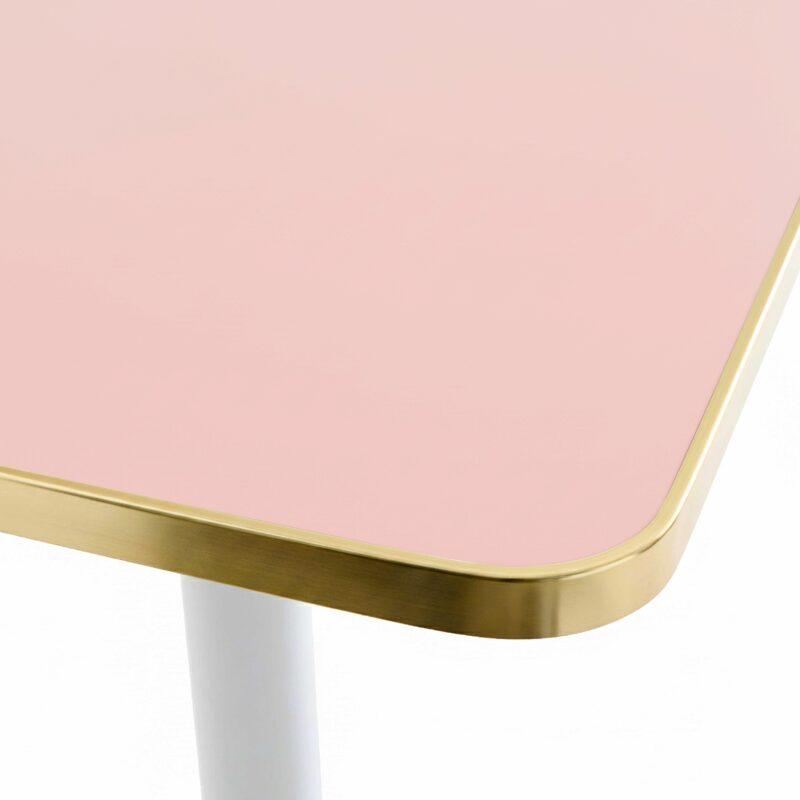 Piano del tavolo in laminato 70x70 cm con bordi in alluminio (3/5)